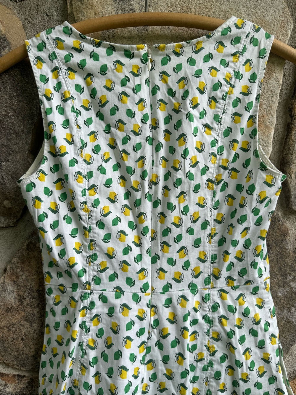 Boden Lemon Print A Line Sun Dress 4 Stretch Cotton Cottagecore Coastal Whimsy - Picture 10 of 14